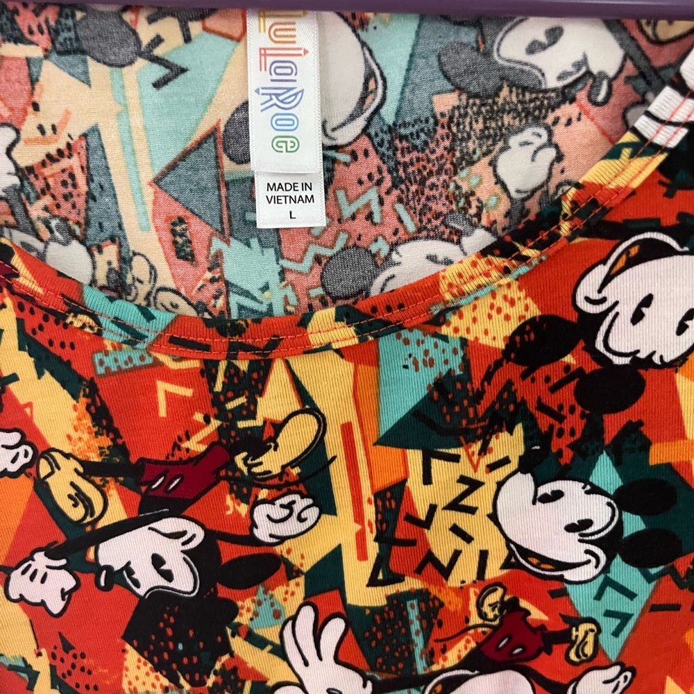 LuLaRoe Red and Orange Graphic Polo Tee